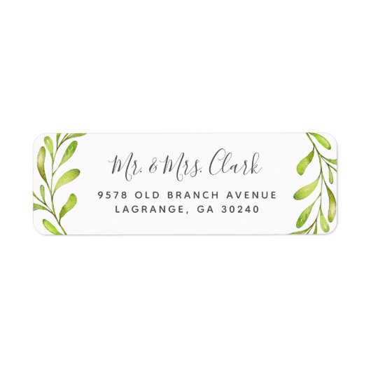 Boho Leaves Huwelijksretouradreslabels Etiket (Voorkant)