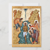 Boho Leaves Orthodox Christian Baptism Kaart (Achterkant)