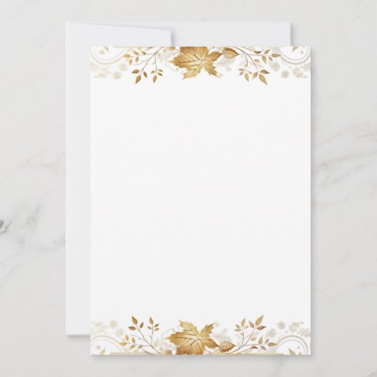 Boho Leaves Rustic Herfst Terracotta Wedding Kaart (Achterkant)