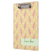 Boho Leaves & Stippen Wit Roze Cream Custom Klembord (Links)