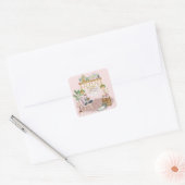 Boho leeszaal vierkante sticker (Envelop)