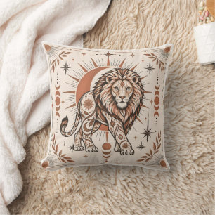 Boho Leeuw Hemelse Zon Maan Sieraad Dier Kunst Kussen