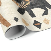 Boho Leeuw Tribale Safari Patroon Cadeaupapier (Rol Hoek)