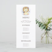 Boho Leeuw Tribale Waterverf Baby Shower Menu (Staand voorkant)