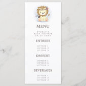 Boho Leeuw Tribale Waterverf Baby Shower Menu (Voorkant)