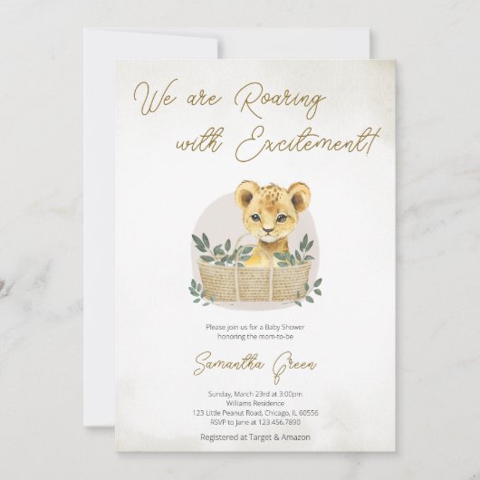 Boho Leeuwenwelp Baby Shower Kaart (Voorkant)