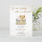 Boho Leeuwenwelp Baby Shower Kaart (Staand voorkant)