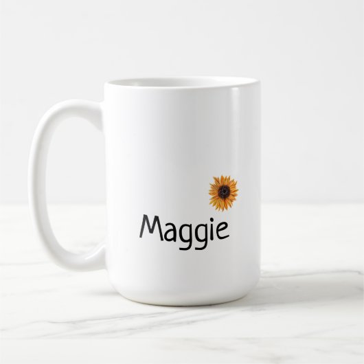 Boho Left Handed Design Zonnebloem Mok (Links)