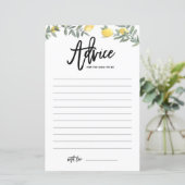 Boho Lemon Advice voor de moeder als Baby shower (Staand voorkant)