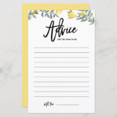 Boho Lemon Advice voor de moeder als Baby shower (Voorkant / Achterkant)