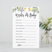Boho Lemon Baby shower wil Baby Kaart (Staand voorkant)