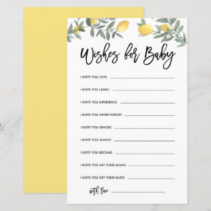 Boho Lemon Baby shower wil Baby Kaart