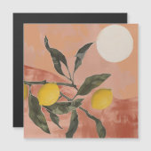 Boho Lemon Branch met Sun Minimalist Abstract (2) (Voorkant / Achterkant)