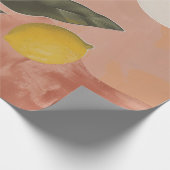Boho Lemon Branch met Sun Minimalist Abstract (2) Cadeaupapier (Hoek)