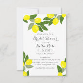 Boho Lemon Bridal Shower Invitations Kaart (Voorkant)