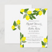 Boho Lemon Bridal Shower Invitations Kaart (Voorkant / Achterkant)