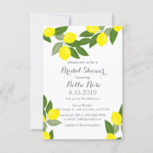 Boho Lemon Bridal Shower Invitations