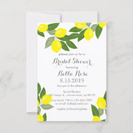 Boho Lemon Bridal Shower Invitations Kaart
