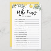 Boho Lemon die mam het beste Baby shower spel kent (Voorkant / Achterkant)