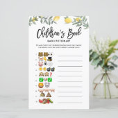Boho Lemon Emoji Pictionary Books Baby shower Game (Staand voorkant)