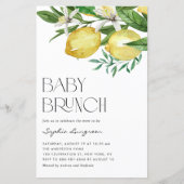Boho Lemon en Blooms Baby Brunch Invitation (Voorkant)