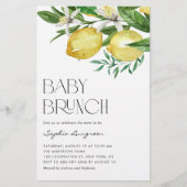 Boho Lemon en Blooms Baby Brunch Invitation (Voorkant)