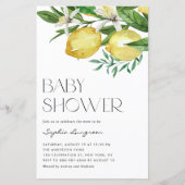 Boho Lemon en Blooms Baby shower Uitnodiging (Voorkant)