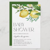 Boho Lemon en Blooms Baby shower Uitnodiging (Voorkant / Achterkant)