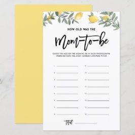 Boho Lemon hoe oud was mam Foto's Baby shower Game