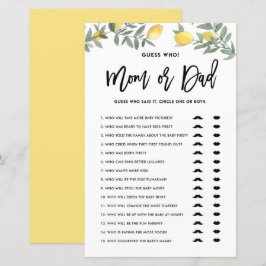 Boho Lemon Raad eens wie Baby shower van mama of p