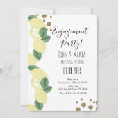 Boho Lemon Slices Engagement Party Faux Glitter Kaart (Voorkant)