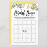 Boho Lemon Summer Vrijgezellenfeest Bingo Game Kaa<br><div class="desc">De kaart van het het vrijgezellenfeest bingo van het het themathema van het Lemon. Voeg deze leuke en speelse botanische vrijgezellenfeest gamekaart toe aan uw evenement. Het bevat illustraties van de waterverf van citroenen en groene energie. U kunt de kaart personaliseren door achterteksten toe te voegen. Deze citroenbridal bingo spelkaart...</div>