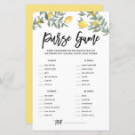 Boho Lemon wat is er in je Purse Vrijgezellenfeest<br><div class="desc">Wat zit er in je tas? Voeg deze leuke en speelse botanische baby shower gamekaart toe aan uw evenement. Het bevat illustraties van de waterverf van citroenen en groene energie. U kunt de kaart personaliseren door achterteksten toe te voegen. Deze citroendouchekaart is perfect voor vrijgezellenfeesten in de lente en de...</div>