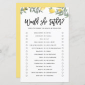 Boho Lemon zou mam in plaats van Baby shower spele (Voorkant / Achterkant)