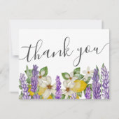 Boho Lemons & Lavendel Vrijgezellenfeest Dank u Bedankkaart (Voorkant)