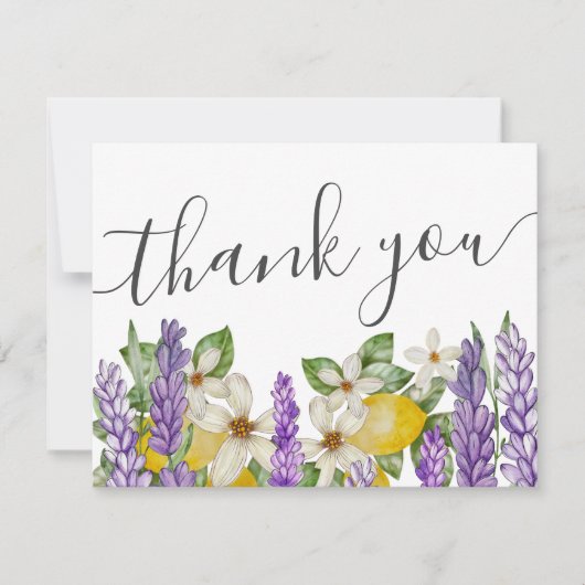 Boho Lemons & Lavendel Vrijgezellenfeest Dank u Bedankkaart (Voorkant)