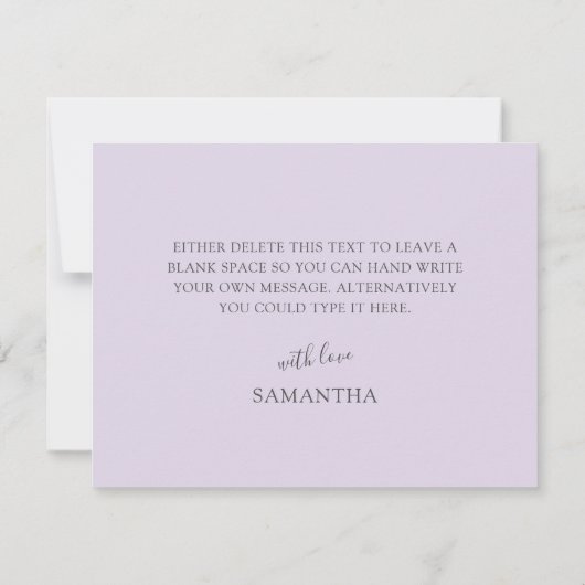 Boho Lemons & Lavendel Vrijgezellenfeest Dank u Bedankkaart (Achterkant)