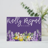 Boho Lemons & Lavender Wedding RSVP (Staand voorkant)
