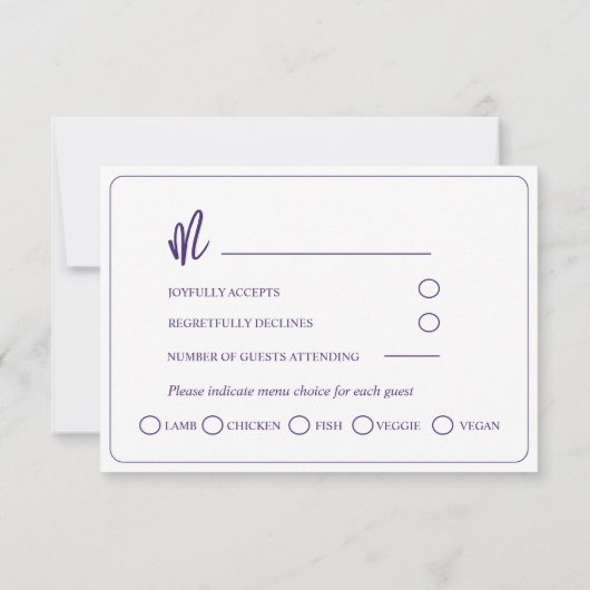 Boho Lemons & Lavender Wedding RSVP (Achterkant)