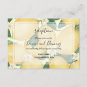 Boho Lemons & Leaves Trouwreceptie Informatiekaartje (Voorkant)