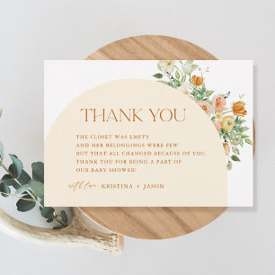 Boho Lente Bloemen Baby Shower Bedankkaartjes Bedankkaart