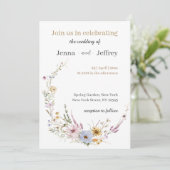 Boho Lente Bloemen Foto Trouw Uitnodiging (Staand voorkant)