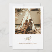 Boho Lente Bloemen Foto Trouw Uitnodiging (Achterkant)