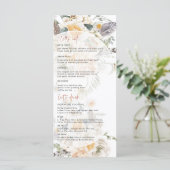 Boho Lente Bloemen | Trouwmenu Menu (Staand voorkant)