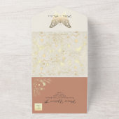 Boho Lente Perzik Bruiloft All In One Uitnodiging (Buitenkant)