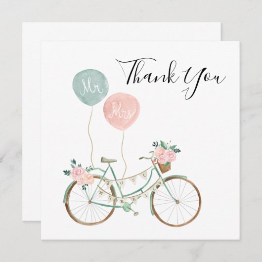 Boho Lente Trouw Dankkaarten Kaart (Voorkant / Achterkant)