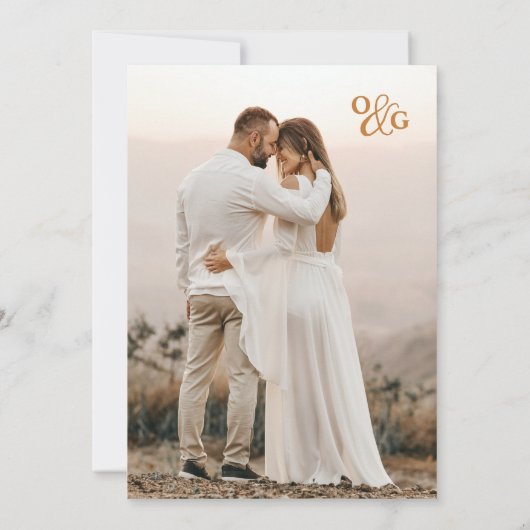 Boho Lente Waterverf Wildbloemen Foto Bruiloft Kaart (Achterkant)