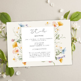 Boho Lente Wilde Bloemen Botanische Tuin Bruiloft Informatiekaartje