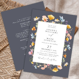Boho Lente Wilde Bloemen Botanische Tuin Bruiloft Kaart