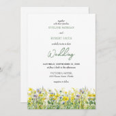 Boho lente wilde bloemen bruiloft uitnodiging (Voorkant / Achterkant)